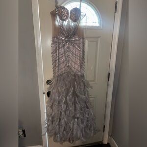 Beaded Feather Evening/ Prom Gown